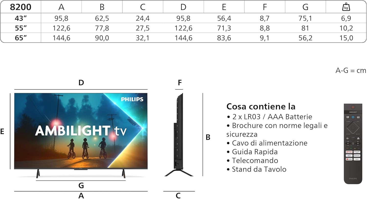 Ambilight 43PUS8200 4K LED Smart TV - Display 43'' with Platform Titan OS, Pixel Precise Ultra HD and Dolby Atmos Sound - Works with Alexa and Google Voice Assistant