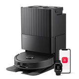 Robot Vacuum Cleaner With Mop 10000Pa Suction Dual Anti-Tangle Brushes Black