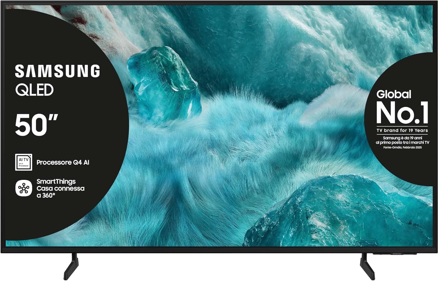 QLED 4K Vision AI Smart TV 50'' QE50Q7F4AUXZT, Q4 Processor, 100% Volume Colore with Quantum Dot, Motion Xcelerator, OTS Lite & Adaptive Sound, SlimLook Design, 2025